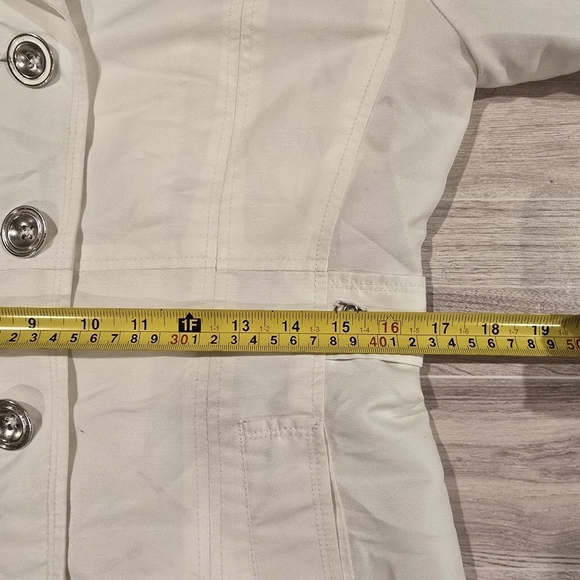 Giacca AGallery Co Lightweight Pleated Lined Jacket With Pockets Size S White. - Picture 12 of 15